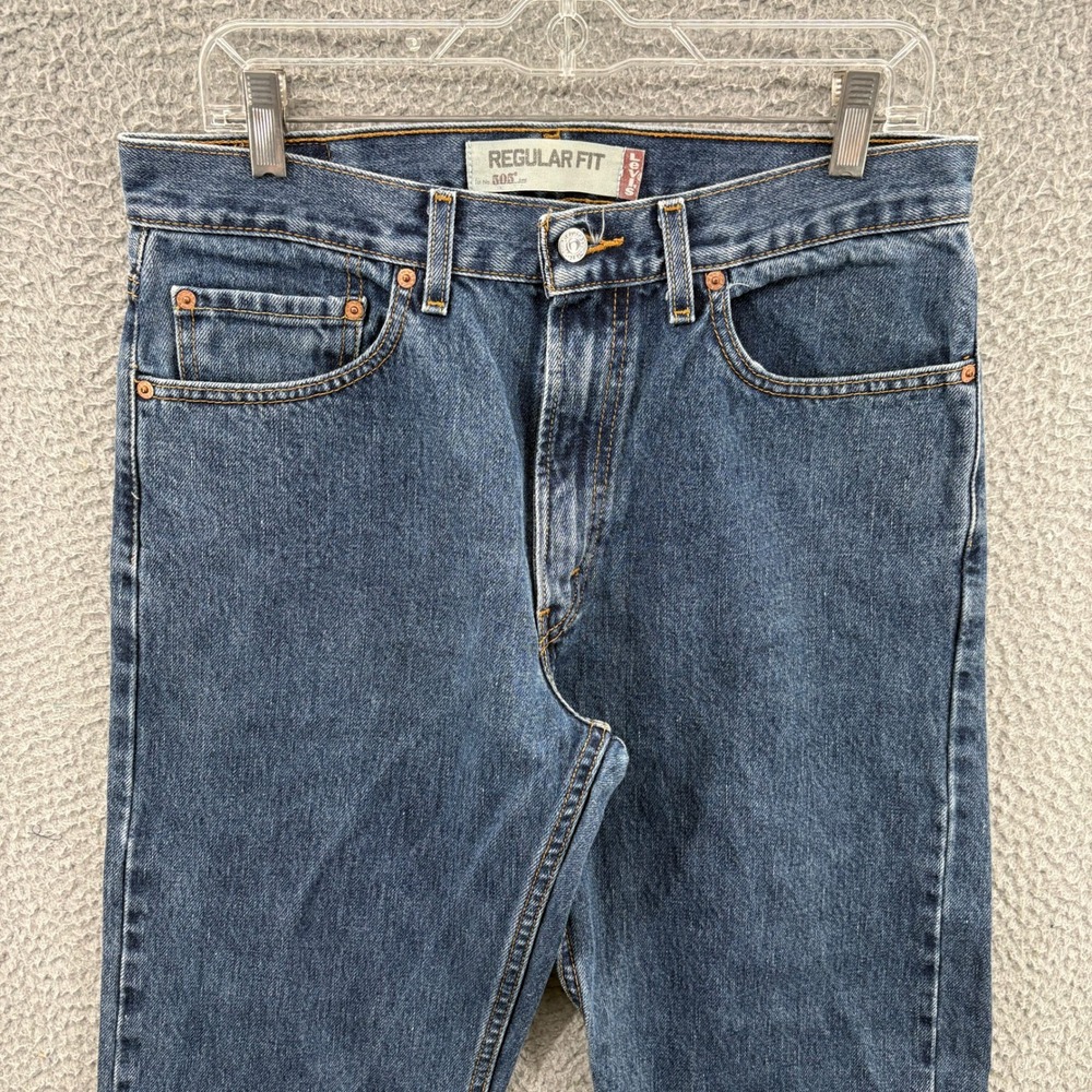Levis 505 Regular Fit Jeans Men 32x32 (Fits 32x31) Blue Denim Straight Leg